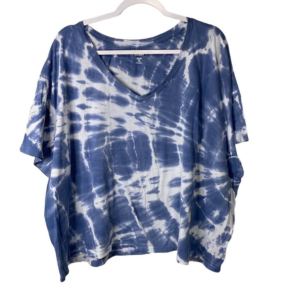 Old Navy - Blue Tie Dye Crop Shirt - Size 3X
